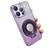 Applicable To IPhone16proMax Flash Powder Mobile Phone Case Magnetic Suction Bracket Apple 15 Gradient Color 14 Anti-fall Protection Case