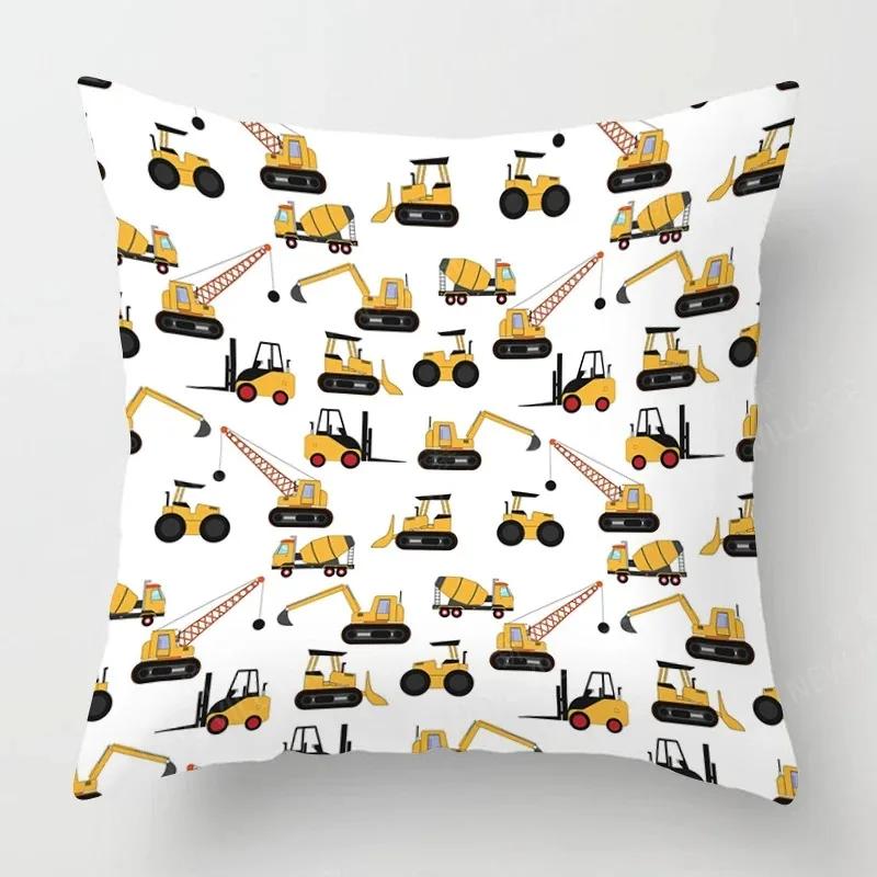 Cute Childlike Suitable for Children Type Square Cushion Cover Polyester Sofa Bedroom Living Room Pillowcase Decoration