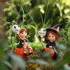 2Pcs Halloween Decors Handcrafted Witch Holding Ghostly Balloon Resins Figurines Ornaments For Home Festives Display