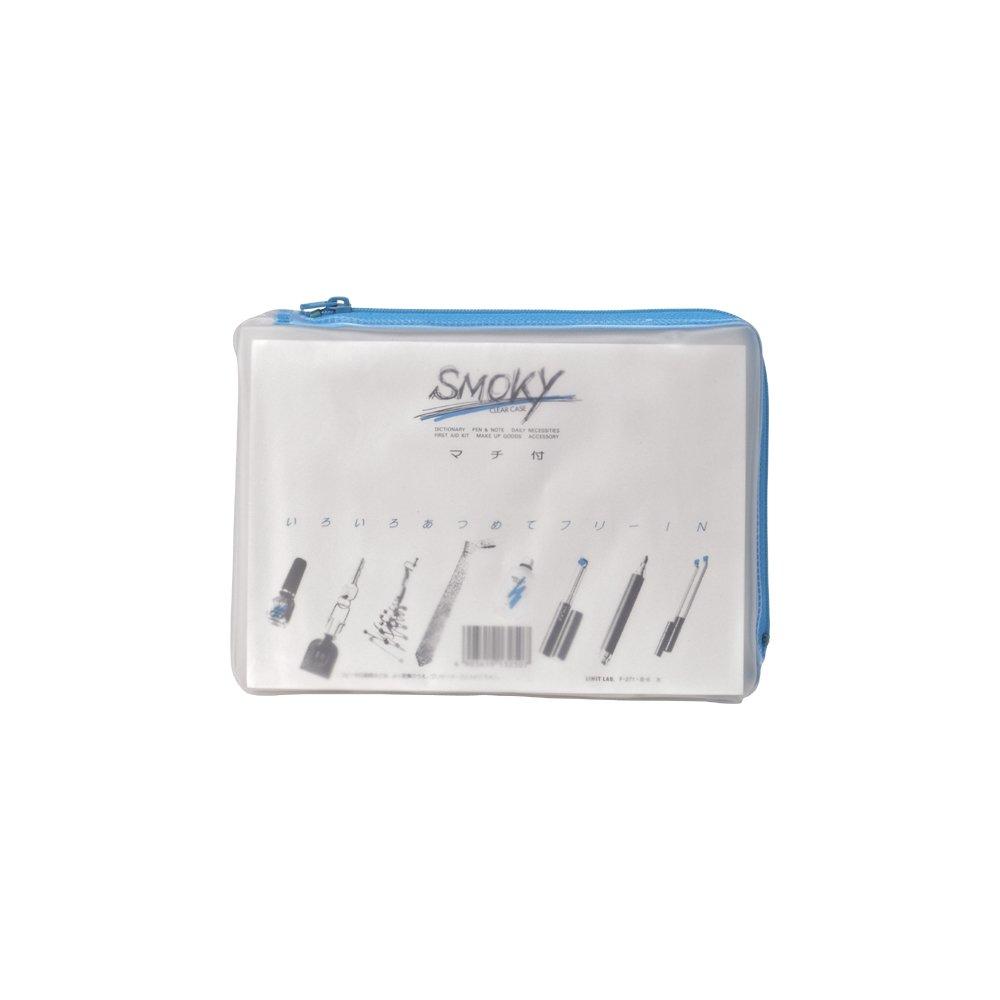 

LIHIT LAB Clear Case F271 Mizu Pouch, Semi-Transparent, Smoky, Gusseted, B6, Water,