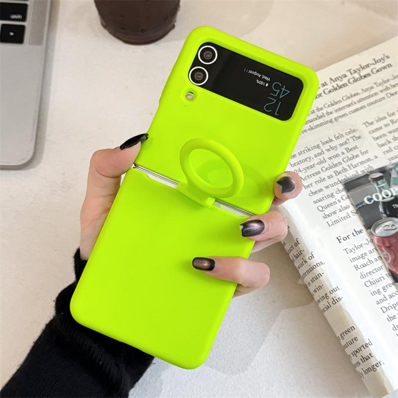 

Finger Ring Foldable Full Protection Fashion Phone Case For Samsung Galaxy Z Flip 4 3 Original Liquid Silicone Shockproof Cover For Galaxy ZFlip 3