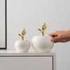 Christmas Ceramic Apple Figurine Modern Nordic Decorative Ornament Luxury Tabletop Sculpture for Home Office Living Room