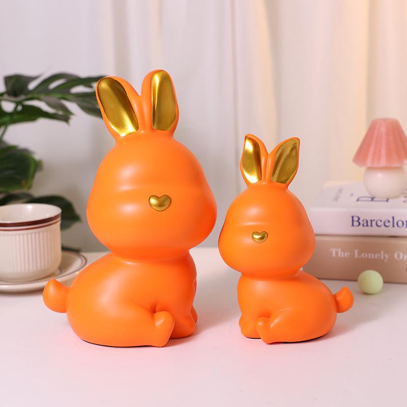 Cute Zodiac Rabbit Piggy Bank Resin Home Decor & Gift