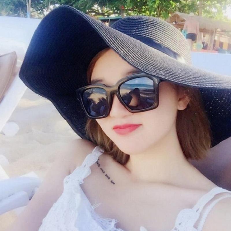 Fashion Holiday Hat Seaside Big Eaves Luffy Straw Hat Women's Summer Beach Hat Versatile Foldable Sun Hat