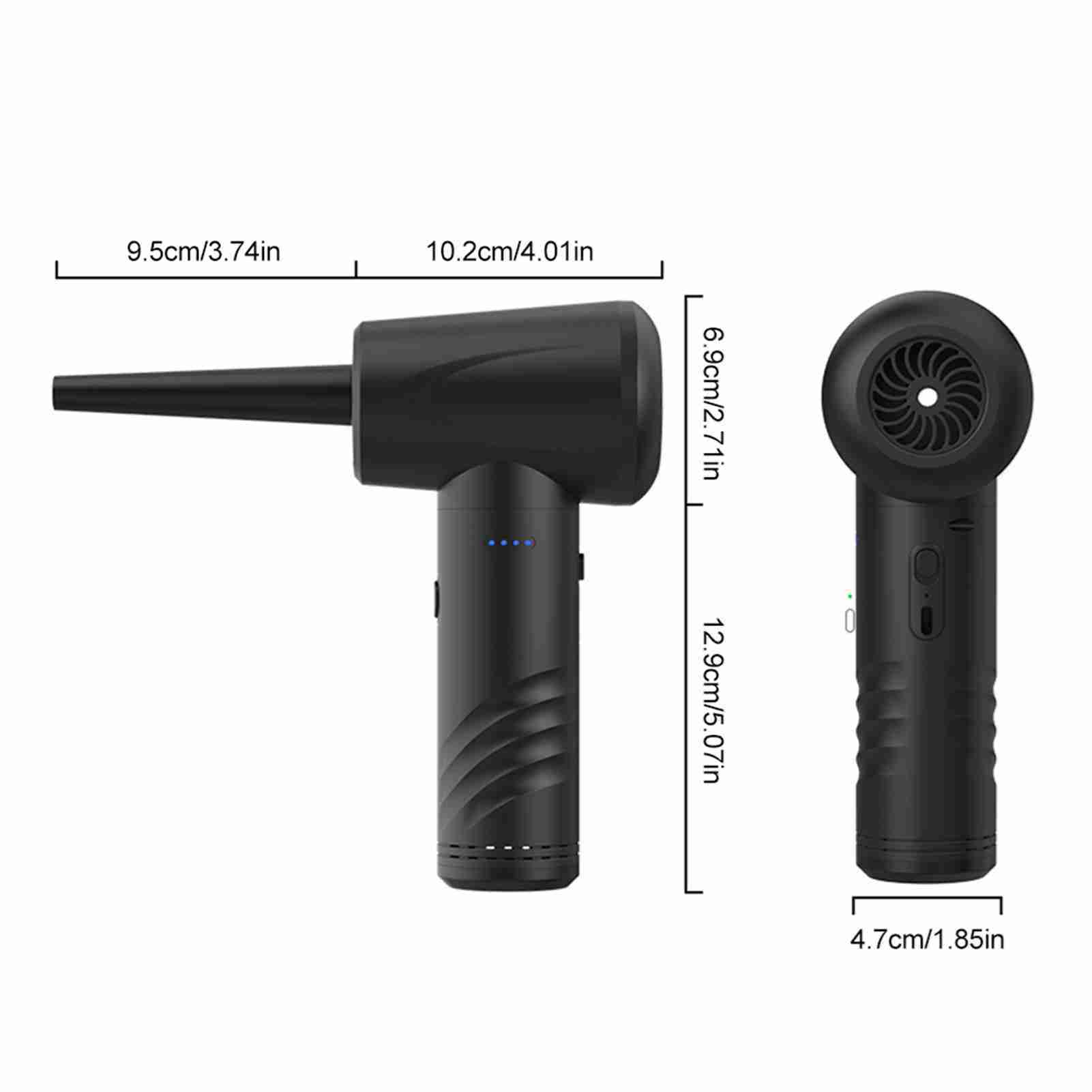 

Воздушный пылесос-нагнетатель 3 В 1 с подсветкой, 3-ступенчатой регулировкой, 50000 об/мин, аккумуляторный беспроводной воздуходув с чёрный