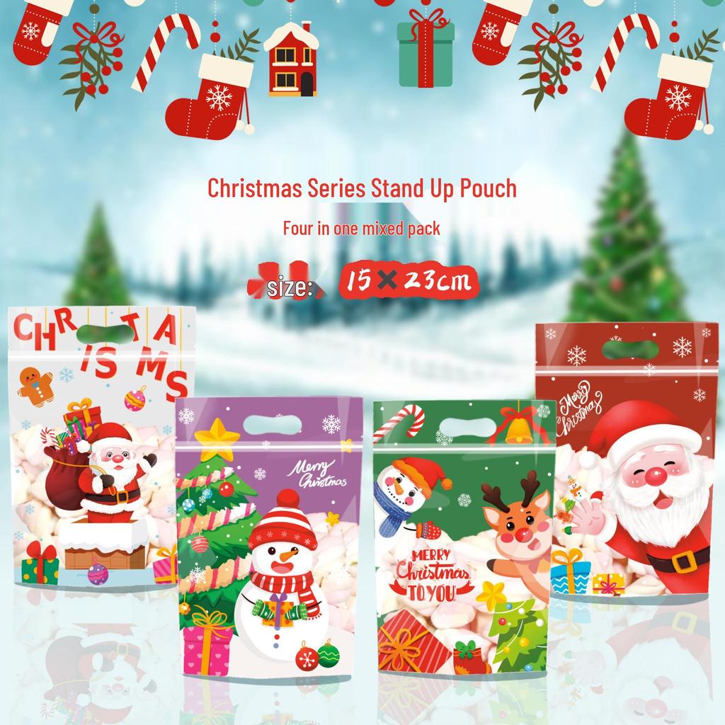 Christmas Gift Bag for Candy and Cookies - Kids' Drawstring Ribbon Bag
