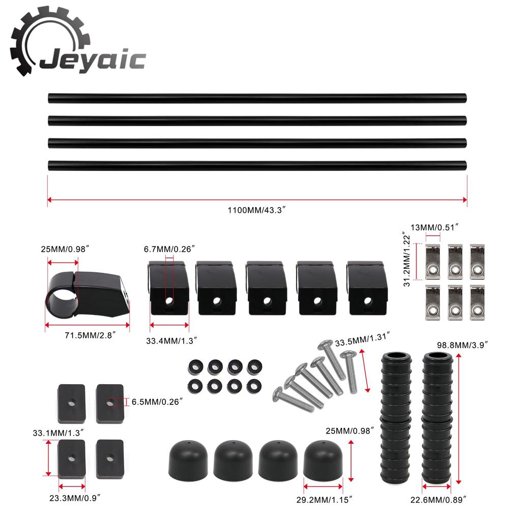 Jeyaic Car Storage Carrier Side Cross Ride and Right Compatible with 200 Series Hiace Van 200 Series Hiace Wagon and NV350 Caravan Van Premium GX with