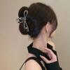 Luxury Black Crysyal Bow Hair Clasp Clip Fashion Large Hairpins Crab Barrettes Hairgrip Korean Hair Claw For Women Hair Accessories