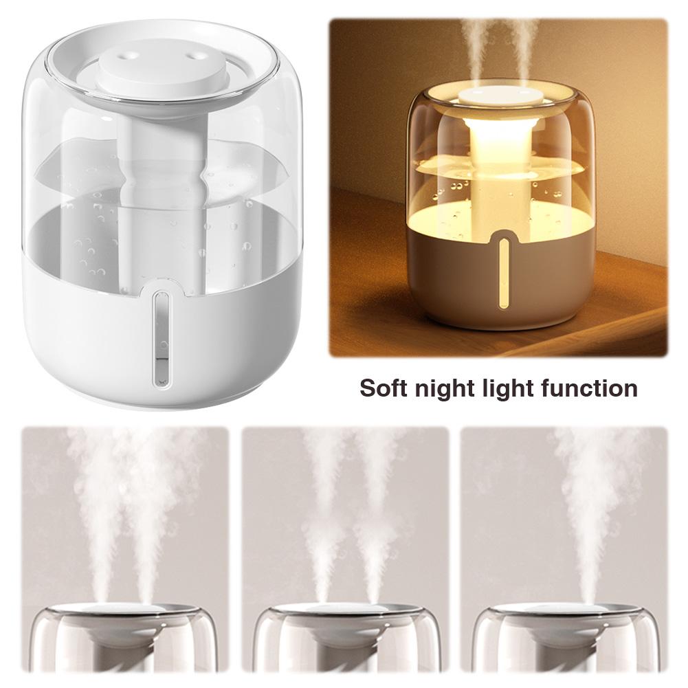 Cool Mist Humidifier with Night Light Dual Nozzle Humidifier 3.8L Tank Desk Humidifier for Bedroom Travel Office Plant