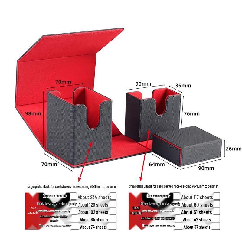 PU Leather TCG Card Storage Box for Yu-Gi-Oh, Magic: The Gathering, Ultraman, and Three Kingdoms Kill Cards