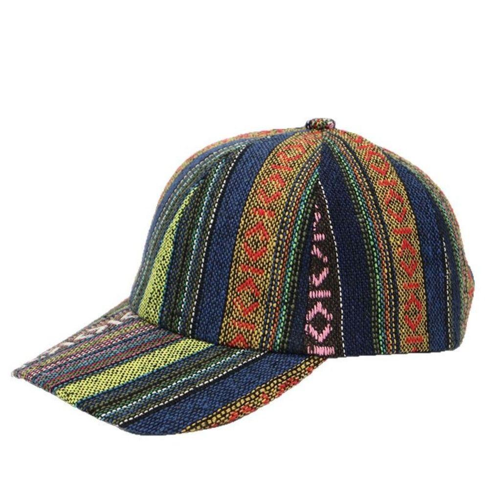 Berretto da Baseball Stile Bohemien Caschetto con Visiera Patchwork Colorato Casquette Regolabile in Tessuto Per Uomo Donna Unisex