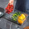 Refrigerator Food Storage Container with Drainer and Divider
