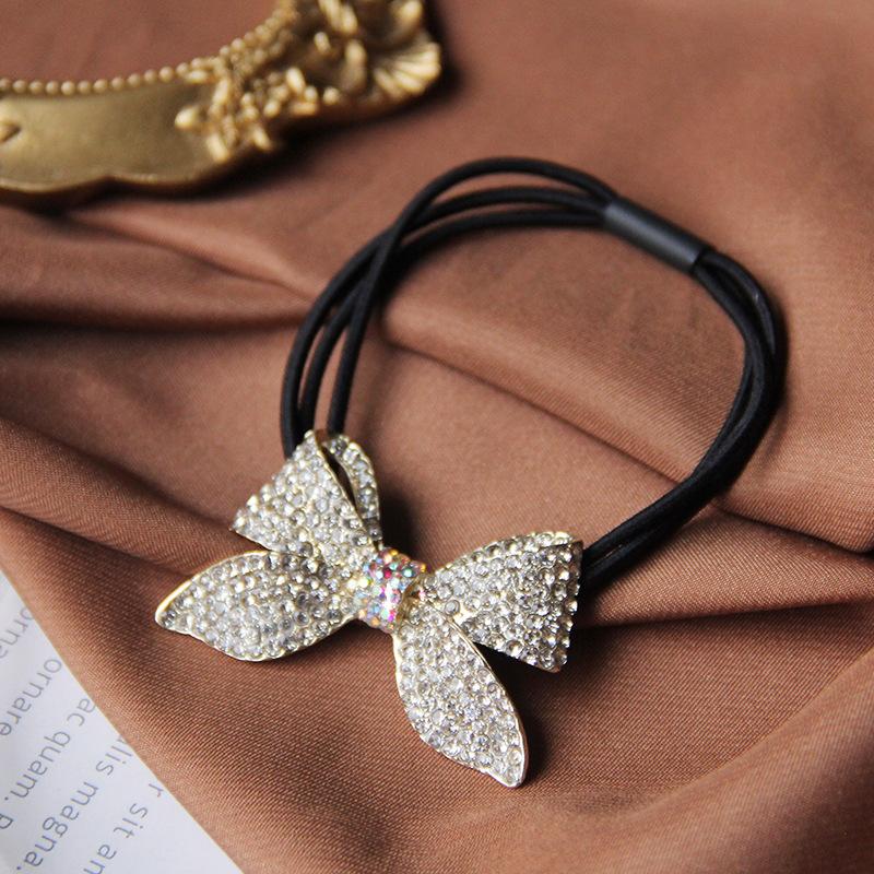 Korean Rhinestone Elegant Scrunchies Women Girls Elastic Hair Rubber Band Accessories Tie Hair Ring Rope Headdress