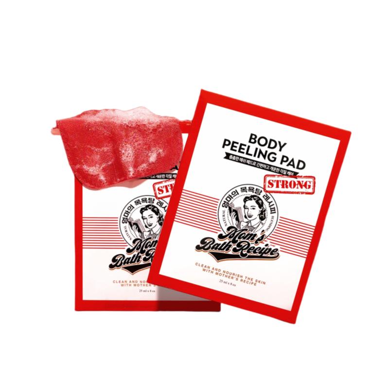 Mom s Bath Recipe Body Peeling Pad [Strong - Phytoncide Scent] | Intensive Exfoliating & Deep Cleansing Body Scrub | 25ml x 8 Pads (1 Box)