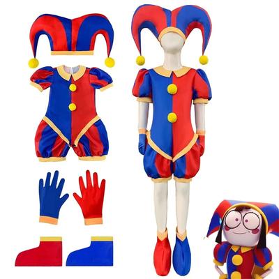The Amazing Digital Circus Cosplay Costume 3-12 Year Kids Halloween Circus Pomni Jumpsuit Outfits Cartoon Party Outfit