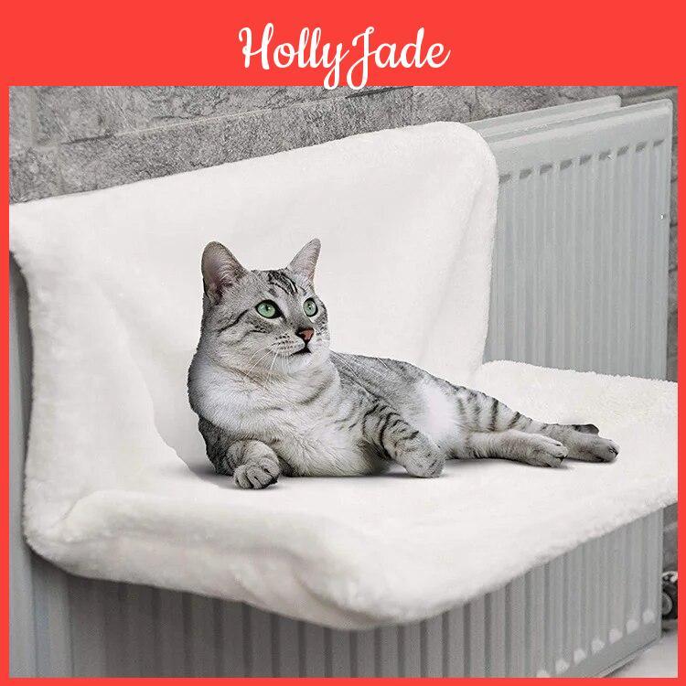 Cat Pet Plush Hanging Bed Cat Hammock Luxury Radiator Bed Winter Warm Fleece Basket Metal Iron Frame Sleeping Bed For Cats