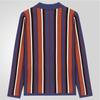 Męski swobodny kardigan dzianinowy w paski, blokowany kolorami, z klapami, odzież wierzchnia