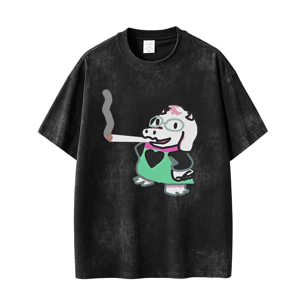 Washed Vintage Game Deltarune Susie Kris Ralsei Funny Graphic Tshirt Men Women Casual Humor Oversized T Shirts Otaku Lover Gift