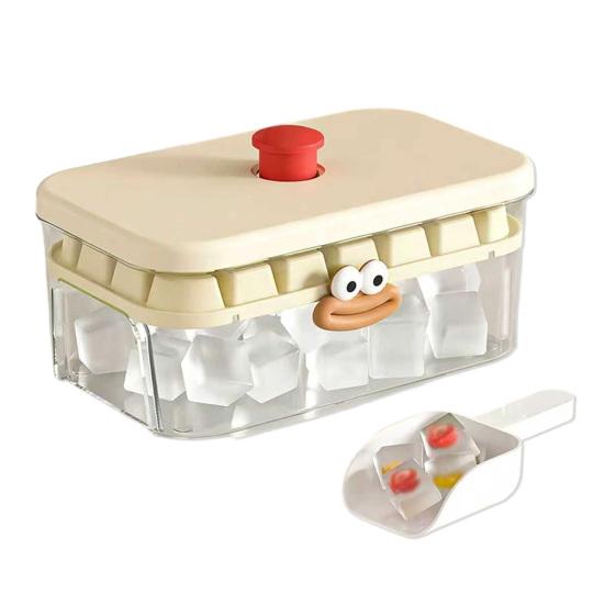 

Yousheng Ice Tray Mold with Ice Shovel And Storage Bin Stackable 28/56 Grids Ice Cube Tray Push Button Ice Maker for Cocktails Whiskey D