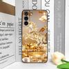 Luxury Crystal Golden Horse Pattern Phone Case for Samsung Galaxy S25 S24+ S23 Ultra S22 Plus S21 FE M53 Shockproof Soft Covers