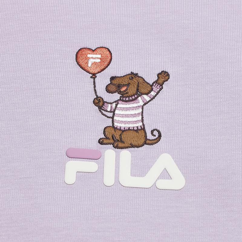 Fila Original Classic Versatile Comfortable T-Shirt Men Tops Fantasy-Purple F61M629103FVT