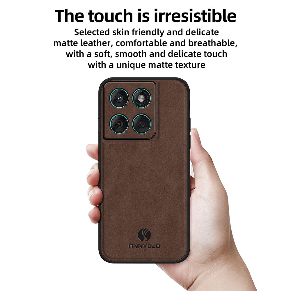 ANNYOJO For Motorola Edge 60 Fusion 5G/Edge 60 5G Case PU Leather+PC+TPU Anti Drop Phone Back Cover