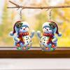 Winter Love Song Cute Snowman Pattern Acrylic Earrings for Girls Winter Decorative Earrings