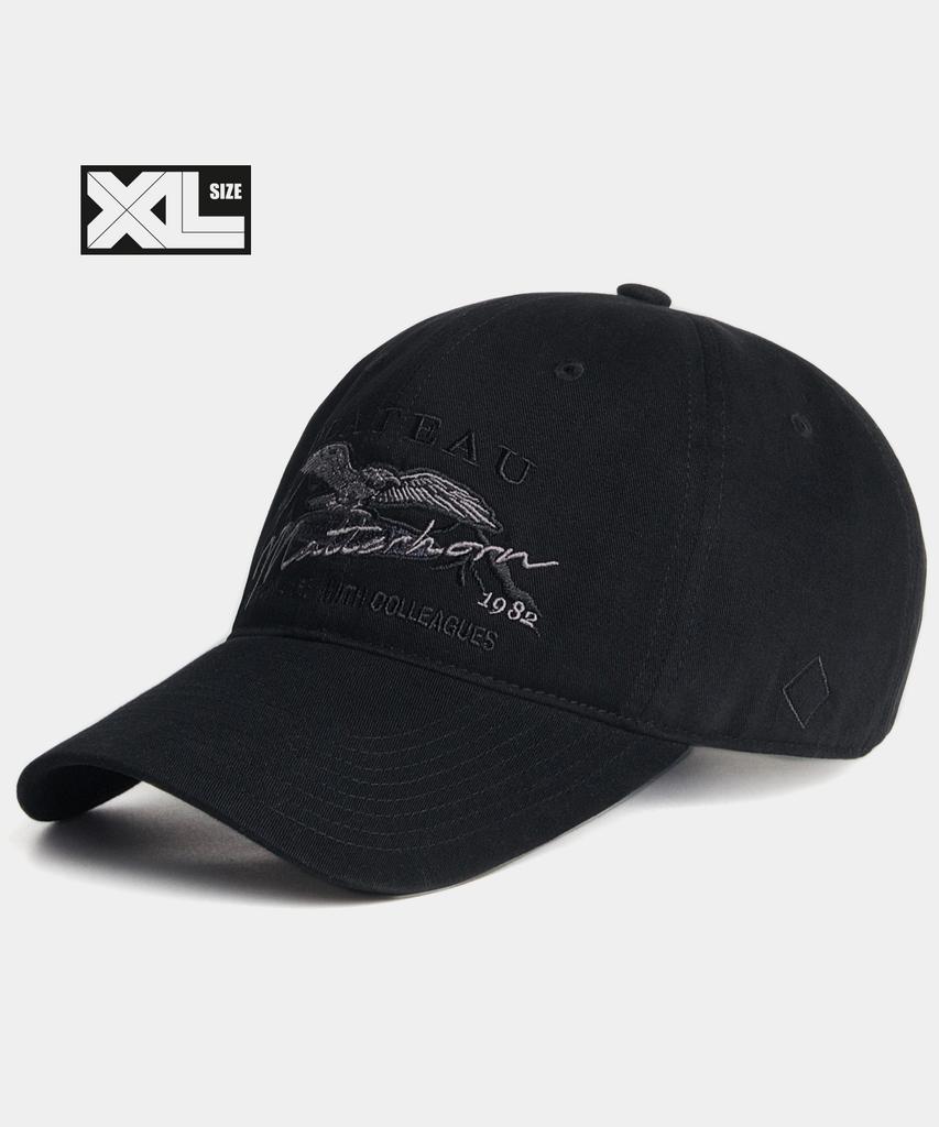 Peullaeto Oversized Peach Fabric Ball Cap Xl Matt Cap Black