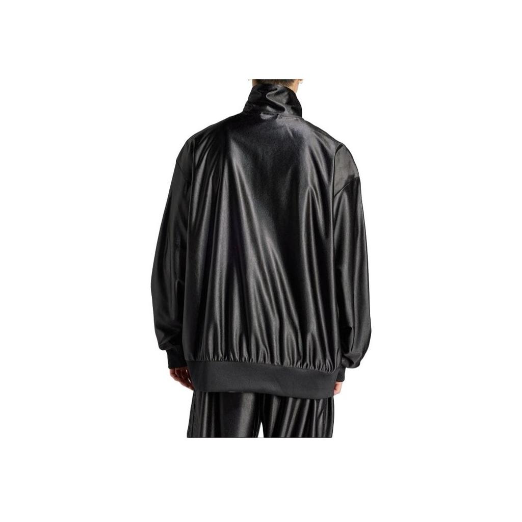 Adidas Originals Solid Zip-Up Stand Collar Jacket Men Outerwear Black IT7449