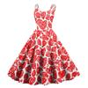 Women's Valentine's Day Love Heart Print Sexy Off Shoulder Vintage Dress