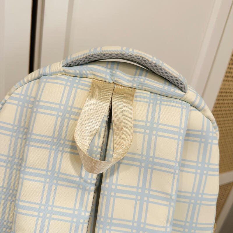 Trendy Plaid Nylon Backpack – Stylish & Durable School Bag for Women, Men, and Teens