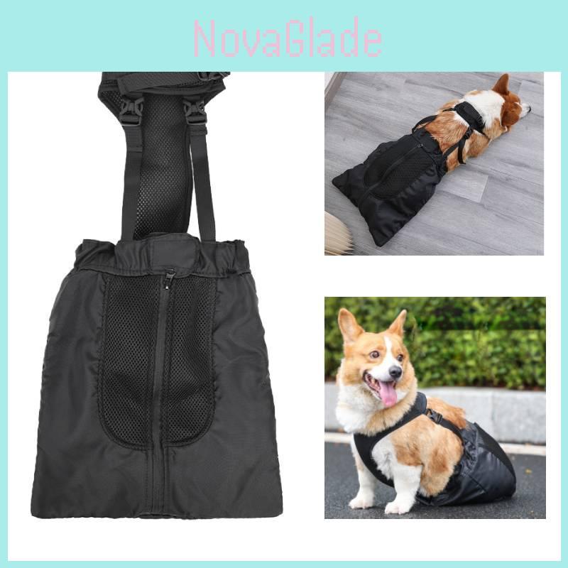 Doglemi Borsa Supporto Zampa Posteriore per Cani Domestici per Cani di Taglia Media e Grande Materiale Poliestere Nero