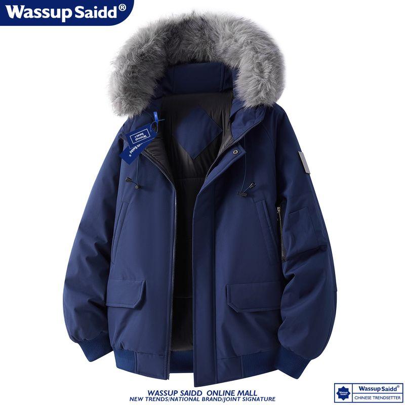 Wassup Saidd Fur Collar Parka 2025 New Men's Winter Thickened Warm Cotton Coat Jacket Thickened and Warm