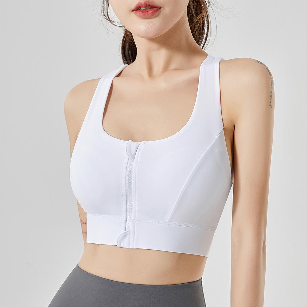 Hot-Selling Front Zipper Sports Bra: Beautiful, Shockproof Running Fitness Vest, Plus Size