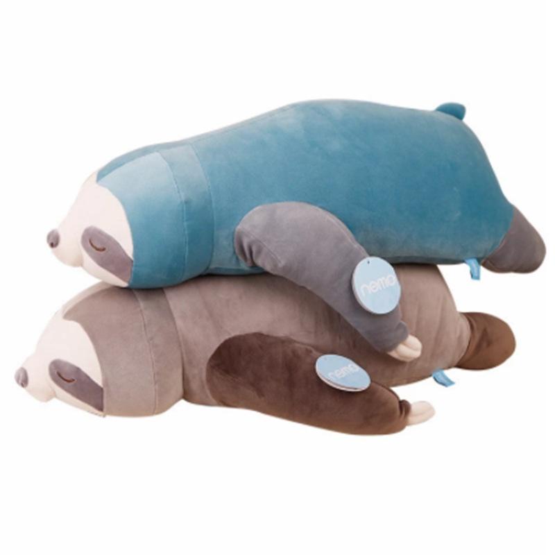 Adorable Sloth Plush Toy Pillow For Kids And Girls Short Plush And Pp Cotton Stuffed Blue And Grey