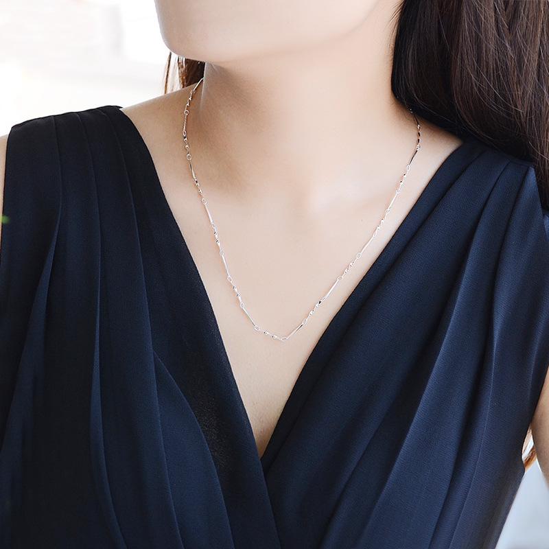 S925 Sterling Silver Versatile Women's Necklace, Twisted Link Chain, 40/45cm