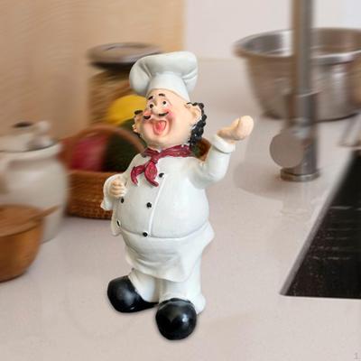 Chef Figurine Cooks Character Statue Crafts Cute Table Centerpiece Resin Sculpture Ornament for