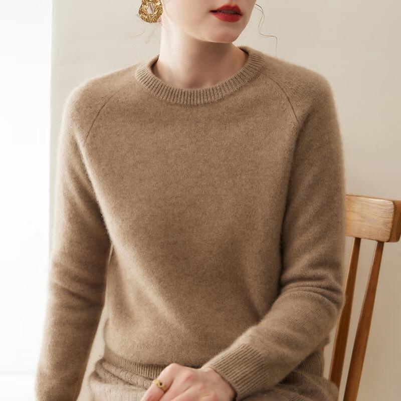 Women's 100% Cashmere Round Neck Pullover Sweater