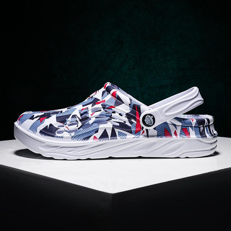 Men s Large Graffiti Sandals - Non-Slip, Breathable Summer Beach Shoes 48-49