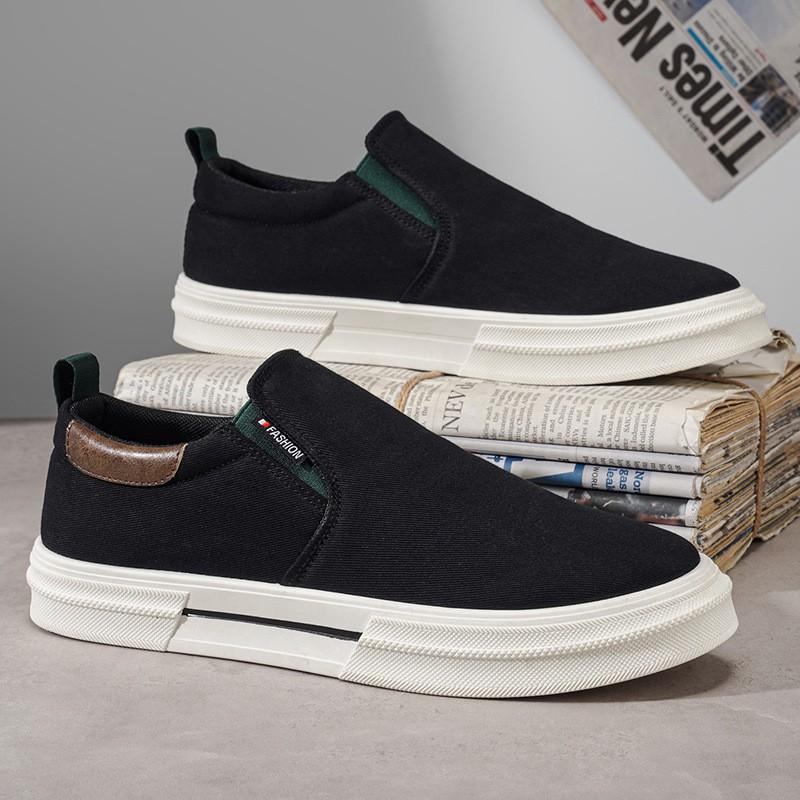 Mens Canvas Slip-On Loafers Casual Comfort Shoes Daily Wear