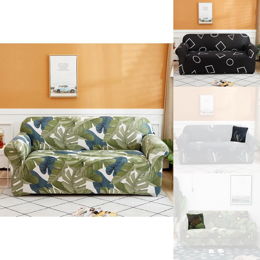 Universal Floral Leaves Sofa Cover Stretchy And Wrinkle Resistant Easy To Clean