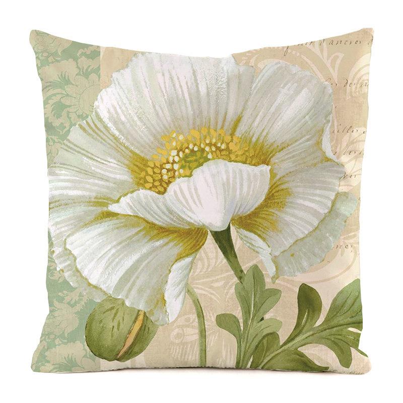 Nordic Pastoral Style Digital Printing Short Plush Pillow Cover Decorative For Car Sofa Office Cushion Cover Home Goods