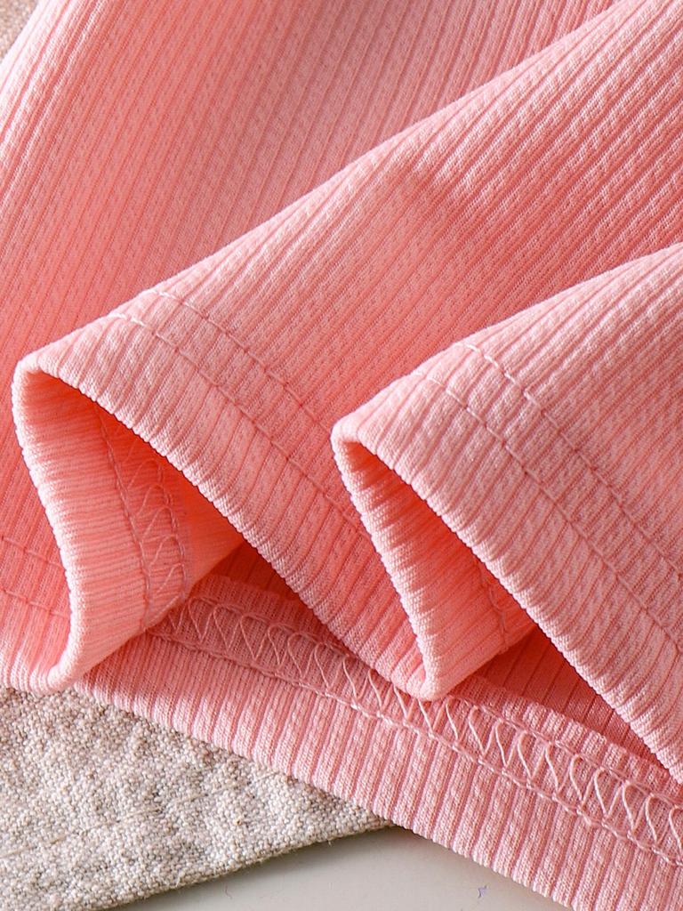 Pink Long-Sleeve Shirt & Pants Set for Girls - European & American Style