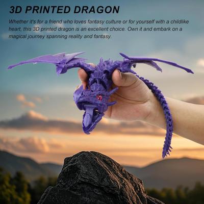 3D Tištěná Figurka Létajícího Draka Pohyblivé Klouby Okřídlený Drak Figurka Kloubový Model Draka Fidget Hračka Stolní Dekorace Ozdoba