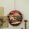 Creative Christmas Welcome Door Pendant Retro Santa Claus Snowman Decoration  Home