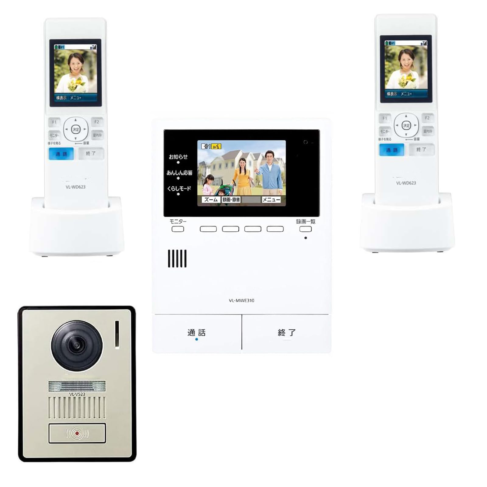 

up for additional Panasonic TV door 1 camera doorway with LED 2 wireless x monitor base unit color set [Set handsets] phone, handset, VL-V523L-N