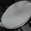 Noora Lambskin Leather ROUND WHITE CHAIR Pad With TIES | Rounded Shape Chair Pad | Dining Chair Round Leather Seat Cushion for Stool |