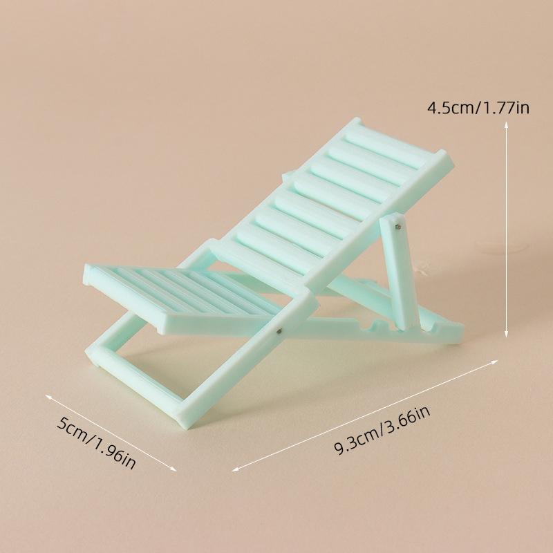 1/12 Dollhouse Miniature Foldable Beach Chair Deck Chair Model Dollhouse SImulation Furniture Decoration Accessory Pretend Play