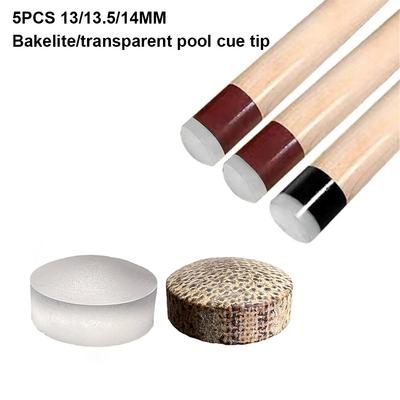 5 bucăți 13/13,5/14 mm vârf pentru tac de biliard antiderapant, rezistent la uzură, rigid, transparent, vârf pentru tac de biliard, din lemn pentru sărituri, provizii pentru biliard