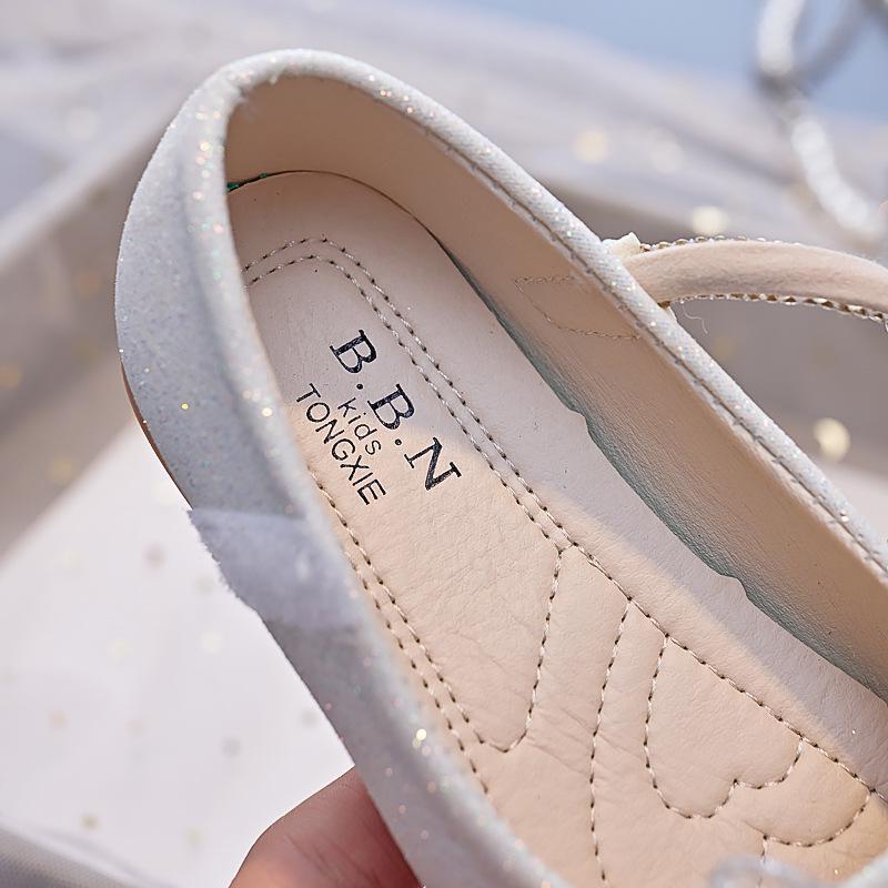 2025 Herbst Neue Koreanische Stil Strassstein Schleife Leder Schuhe für Mädchen – Weiche Sohle Prinzessin Performance Schuhe